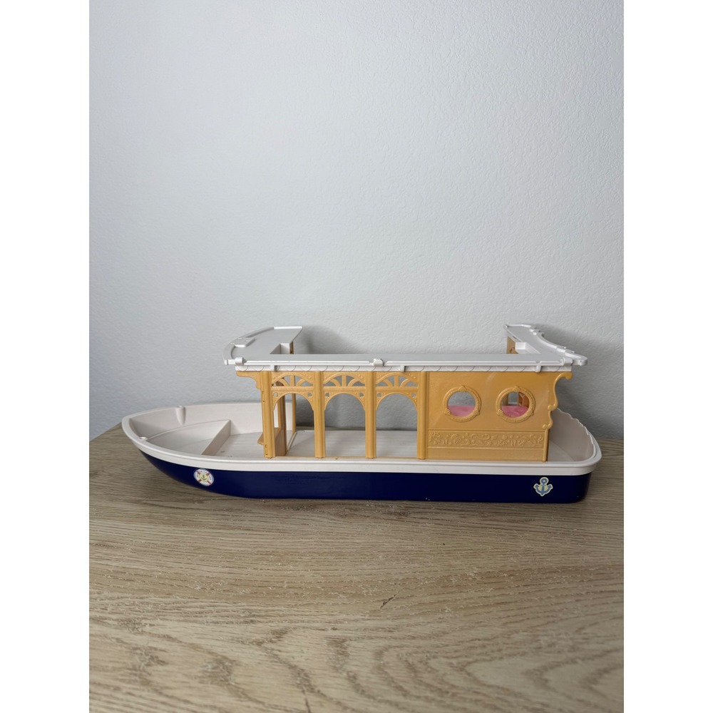 Calico Critters Seaside Cruiser Houseboat Epoch Blue White Nautical Toy Playset